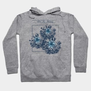 Blue Ice Flower Vintage Hoodie